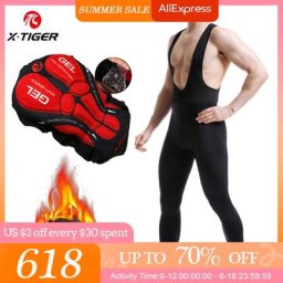 X-tiger – cuissard thermique de cyclisme garde au chaud collants de vélo coussinet en Gel Coolmax