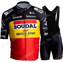 Quick Step-Maillot de cyclisme belge ensemble de vêtements courts chemises de vélo de route