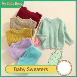 Pulls à col rond pour bébés filles et garçons pulls en tricot à manches longues pulls chauds pour