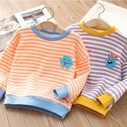 Sweat-shirt à col rond en coton pour enfants de 2 3 4 5 6 7 8 9 10 ans rayures colorées