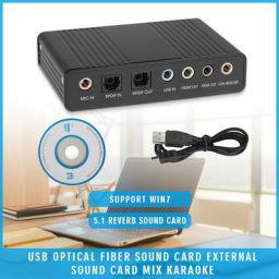 POHIKS-Carte son externe optique USB 5.1 adaptateur audio avec mini pilote CD et câble USB pour