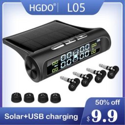 HGDO-Système d'alarme de pression de sécurité pour voiture énergie solaire affichage numérique