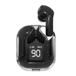 Écouteurs intra-auriculaires sans fil transparents affichage numérique de l'alimentation LED