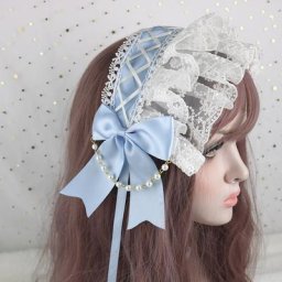 Lolita – bandeau en dentelle à volants Style japonais ruban croisé nœud papillon bandeau de