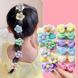 Ensemble d'élastiques en caoutchouc pour femmes 6 pièces couleur macramé pour bébé fille corde