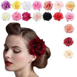 Pince à cheveux fleur rose pour femme épingle à cheveux broche florale fête de fille