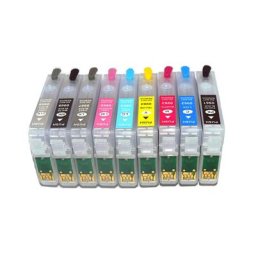 Cartouche d'encre de recharge T0961-T0969 pour imprimante Epson Stylus photo R2880 avec puce de