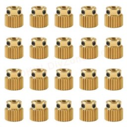 Roue d'extrudeuse MK7 MK8 en laiton 20 pièces 40 dents poulie d'engrenage d'entraînement pour