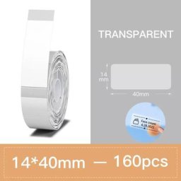 Niimbot-Étiquette en papier transparent D11/D11/D101 étanche rectangle rond classification tasse