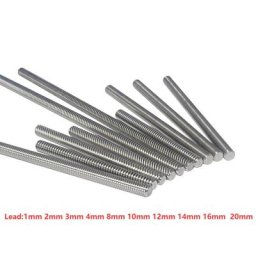 Broche T8 en acier inoxydable 304 longueur de vis 250mm plomb 1mm 2mm 3mm 4mm 8mm 10mm 12mm 14mm