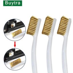 Outil de nettoyage d'imprimante 3D 2 pièces poignée de brosse en fil de cuivre pour bloc chauffant