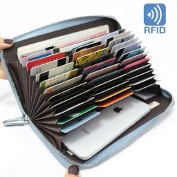 Portefeuille à fermeture éclair en cuir de vachette 100% véritable porte-cartes fonctionnel