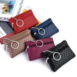 Mini portefeuille à double fermeture éclair pour femmes et enfants porte-monnaie portable petite