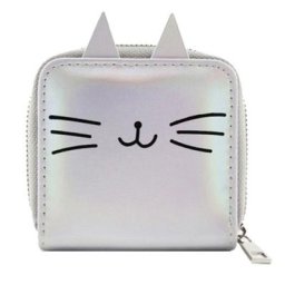 Porte-cartes hologramme de dessin animé pour femmes et filles portefeuille court sac à main
