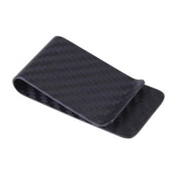 Porte-monnaie en fibre de carbone véritable porte-monnaie texturé noir poche à pince à billets