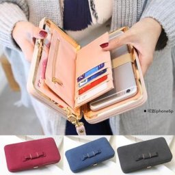 Portefeuille à nœud papillon pour femmes porte-monnaie Long porte-cartes pour téléphone pochette