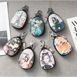 Sac à clés en cuir de dessin animé pour femmes et filles portefeuilles pour étudiants étui à clés