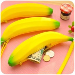 Porte-monnaie en gel de pton pour enfants joli porte-crayon banane porte-monnaie d'hectare