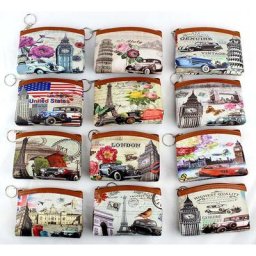Porte-monnaie vintage Tour Eiffel pour filles sac à monnaie à fermeture éclair Big Ben femme