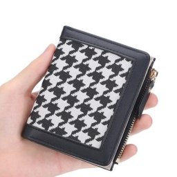 Petit portefeuille en cuir pour femmes porte-monnaie Simple porte-cartes pliable à la mode