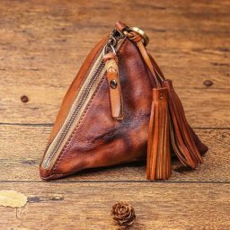 Petit porte-monnaie vintage en cuir véritable pour femme mini porte-monnaie rétro sac à clés
