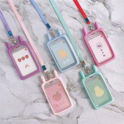 Porte-cartes d'identité mignon pour femmes et enfants étui de dessin animé bus d'affaires banque