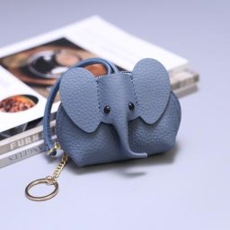 Pendentif en cuir véritable avec fermeture éclair sac à main créatif sac à cartes porte-clés
