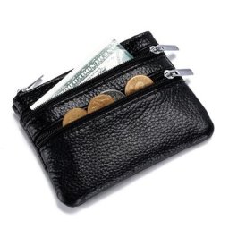 Petit Portefeuille à Fermeture Éclair pour Femme Porte-Monnaie Court et Solide Porte-Cartes Mini