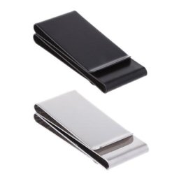 Pince à billets Double face en acier inoxydable porte-monnaie mince porte-cartes de crédit et