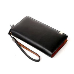 Sac à main multifonction en PU pour hommes pochette à fermeture éclair pour téléphone portable
