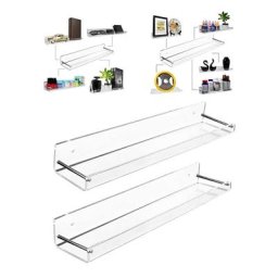 2 plateaux de rangement en acrylique transparent étagère murale flottante pour salle de bain