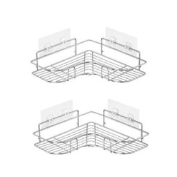 Étagère de salle de bain en acier inoxydable auto-adhésive suspendue multifonction pour la