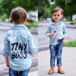 Blouson en denim à manches longues pour bébé fille vêtement pour enfant de 2 à 7 ans combinaison