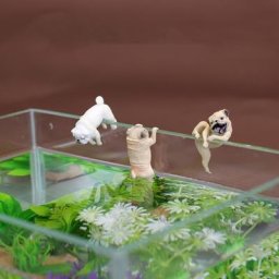 Décoration d'aquarium en PVC chiot l'inventaire petite figurine sans danger pour les aquariums