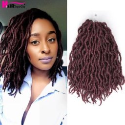 Goddess Faux Locs Crochet Hair Extensions de cheveux tressés ombrés Cheveux ondulés synthétiques