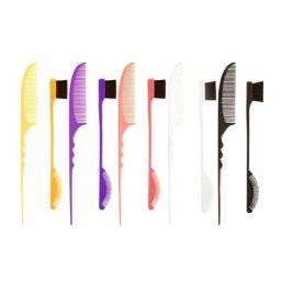Lot de 2 peignes de queue de broche brosse à bords de cheveux Double face brosses à sourcils