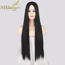 AISI BEAUTU-Perruques Synthétiques sulfDroites pour Femme Noir Rose Marron Orange Perruques