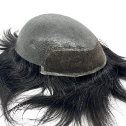 BIO Base PU Skin avec Swiss Lace Front Human Hair Toupet pour Homme Prêt à l'emploi Livraison