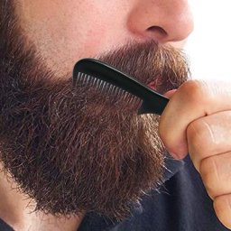 Mini Peigne à Barbe de Poche Noir pour Hommes Brosse à Cheveux Faciale en Plastique pour Moustache