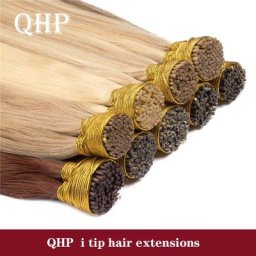 Extensions de cheveux humains droites I-Tip vrais cheveux naturels capsule KerBrian brun et