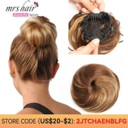 MRS HAIR – Chignon décoiffé 100% cheveux naturels postiche bande élastique Flexible faux cheveux