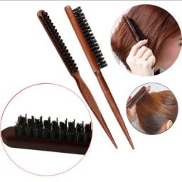 TJavier-Brosse à Cheveux en Poils de Sanglier Peigne à Ligne Fine en Bois Extension de Coiffure