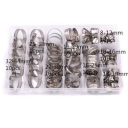 Ensemble de colliers de serrage pour tuyaux en acier inoxydable 50/60/64/65/80/91/100 pièces/boîte