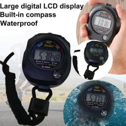 Chronomètre de sport portable étanche compteur de temps ABS déterminer numérique LCD chronographe