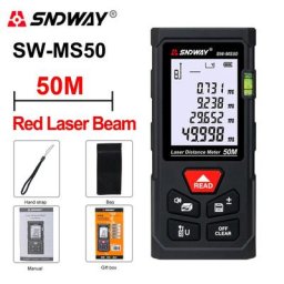 SNDWAY – mètre à bande Laser haute précision 40M 100M télémètre Laser Roulette numérique avec