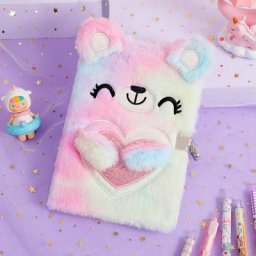 Carnet de notes A5 en peluche avec serrure en forme de dessin animé pour enfants carnet de notes