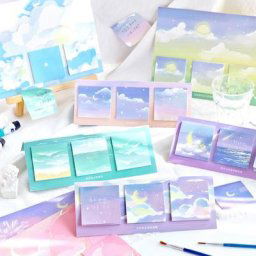 Sticky Note and Memo Pad with Fireworks on Earth Sky Sea Moon Star Adhesive Post Notebook License