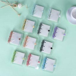 Mini cahier en PVC transparent à 3 anneaux journal portable fournitures scolaires et de bureau