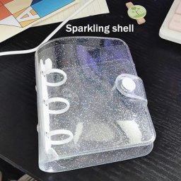 Mini carnet de notes transparent en PVC 3 trous cuir chevelu classeur licence journal intime