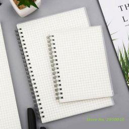 Bloc-notes à bobine transparente 80 feuilles A6 A5 B5 cahier à grille vierge papeterie fournitures